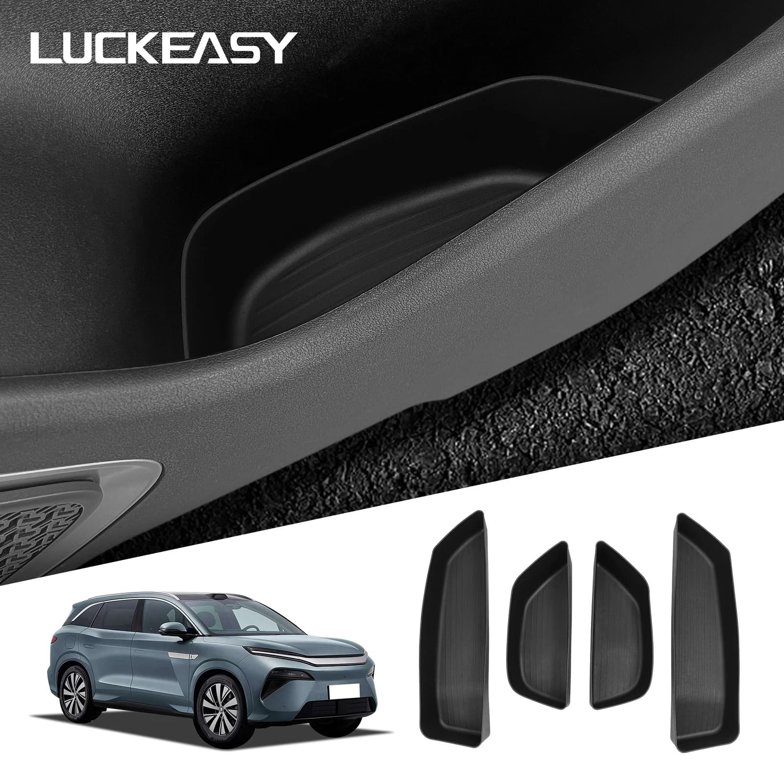 Per BYD Tang L 2025 Porta Laterale Scatola di Immagazzinaggio Accessori Auto TPE Cancello Anteriore Slot Anti Sporco Vassoio Organizzatore di Immagazzinaggio
