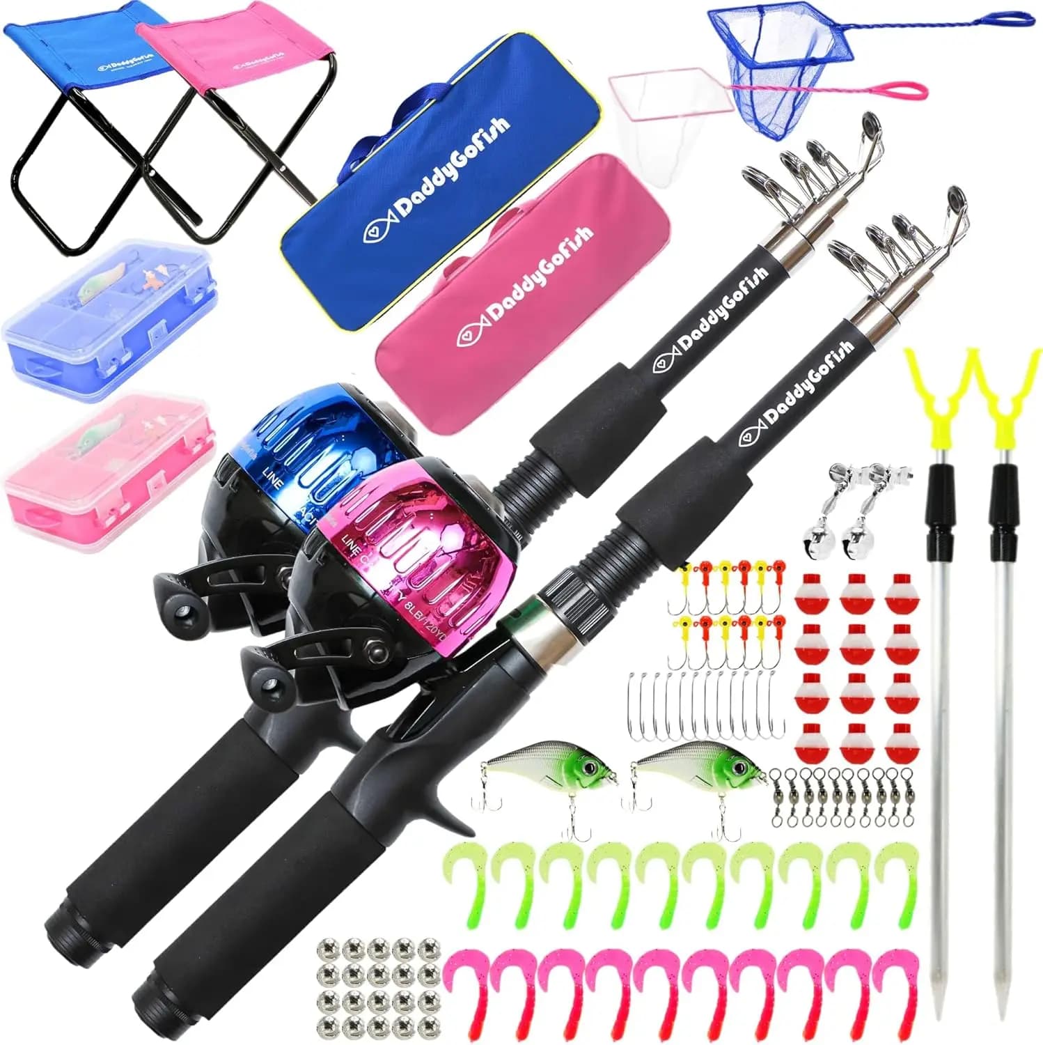 Starting set for children's fishing rod, fishing rod, reel, for equipment, for boys, girls, small children, young beginners