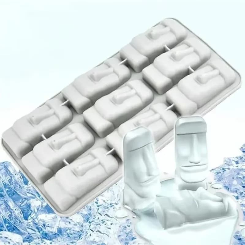 Pratico Stampo per Cubetti di Ghiaccio a Forma di Moai, Mini Vassoio in Silicone per Creare Torte Congelate, Accessori da Cucina