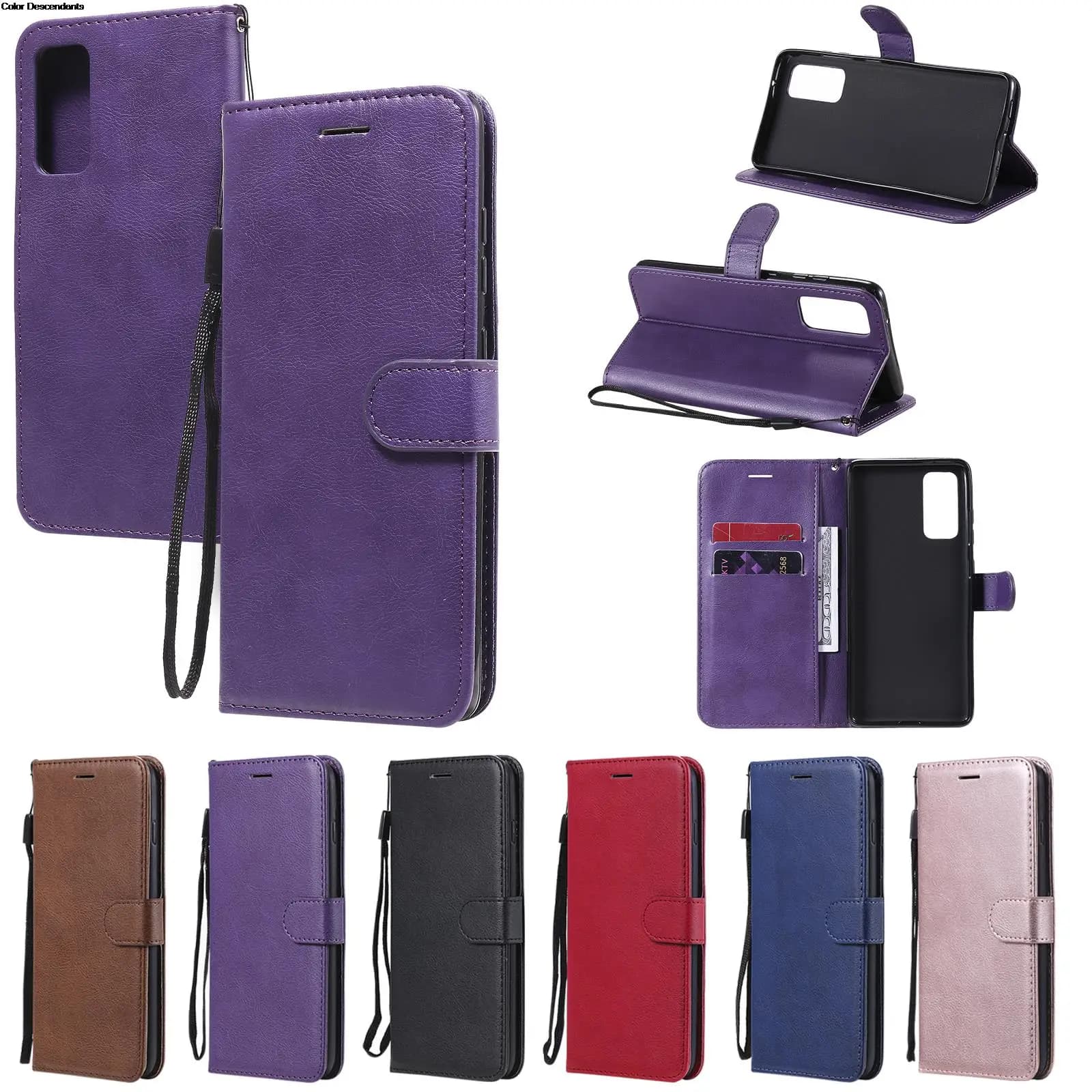 Custodia a portafoglio di lusso per Samsung Galaxy A05, in pelle tinta unita, con chiusura magnetica, compatibile con SM-A055F e SM-A055M, con laccetto, cover per telefono.