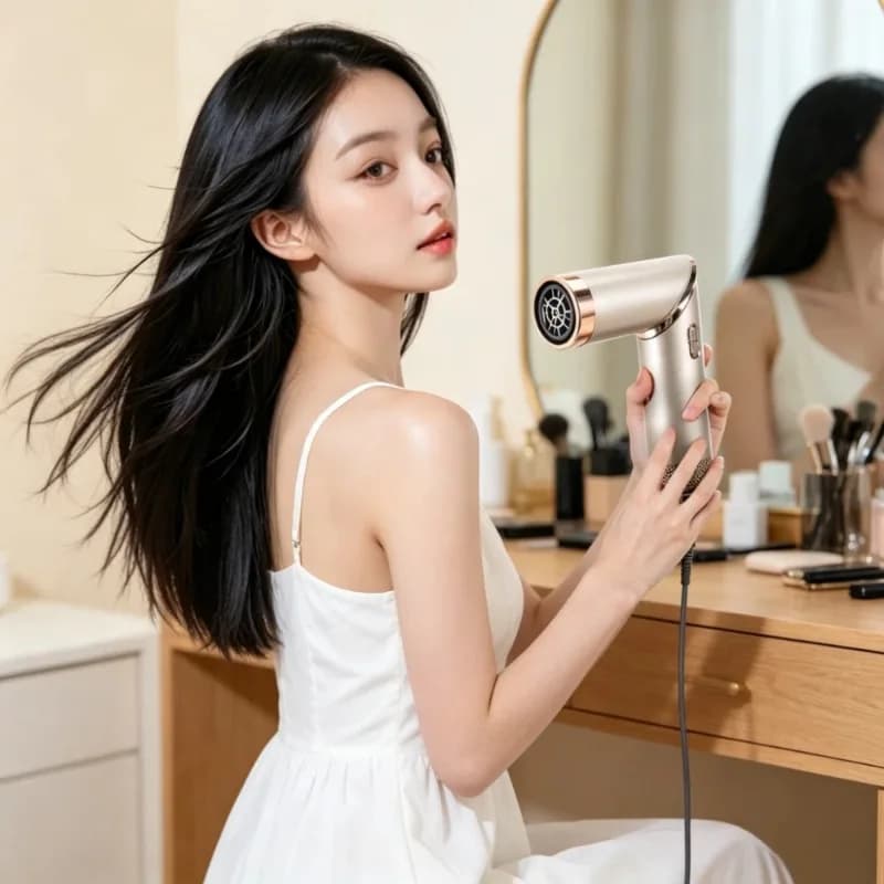 Foldable 5-in-1 Hot Air Hair Brush – Portable Hair Dryer & Curling Styler with Negative Ion Technology, Functional Blow Brush