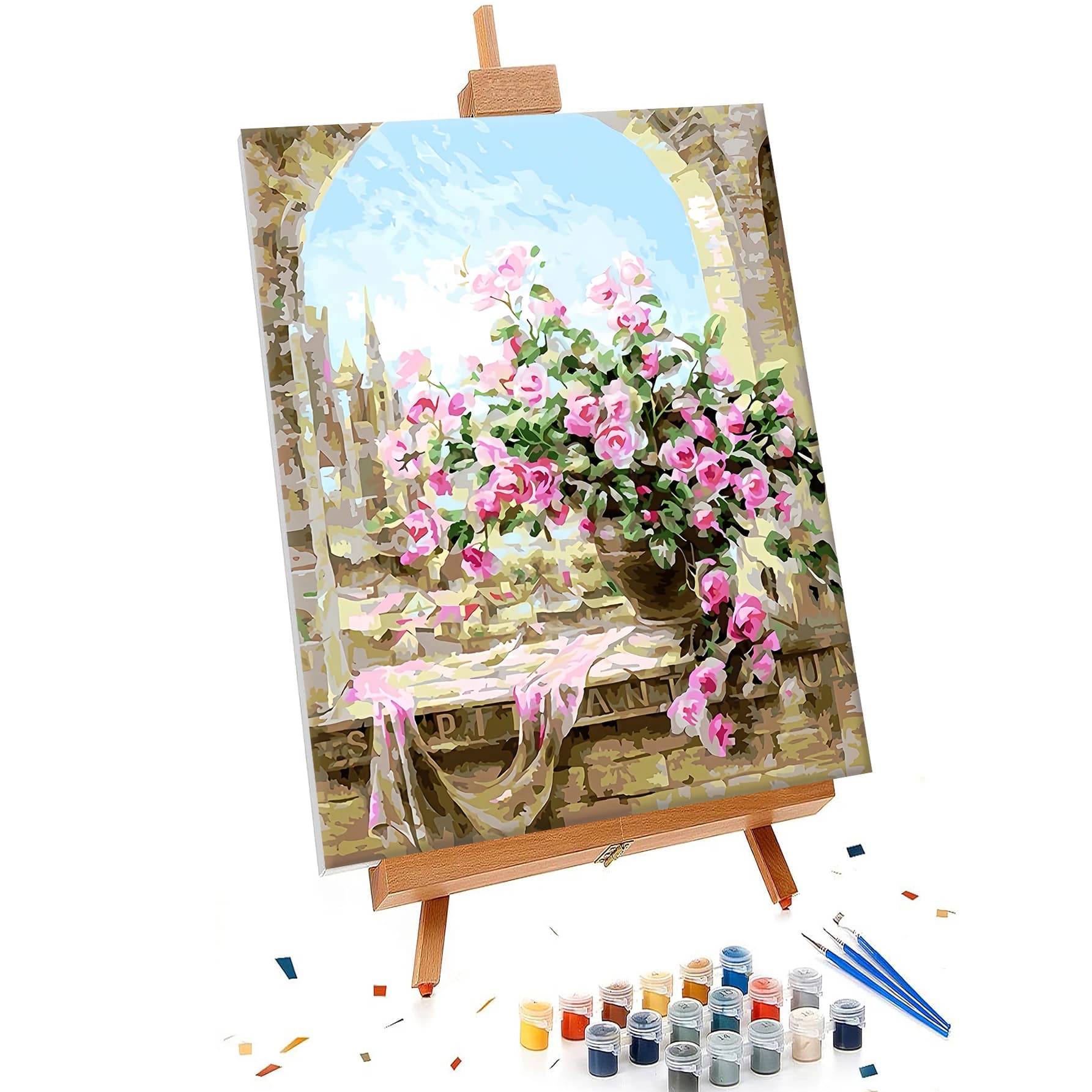 Paint by Numbers,for Adults children,Beginner to Advanced Number Oil Painting DIY Kits , Home Decor Flower Painting
