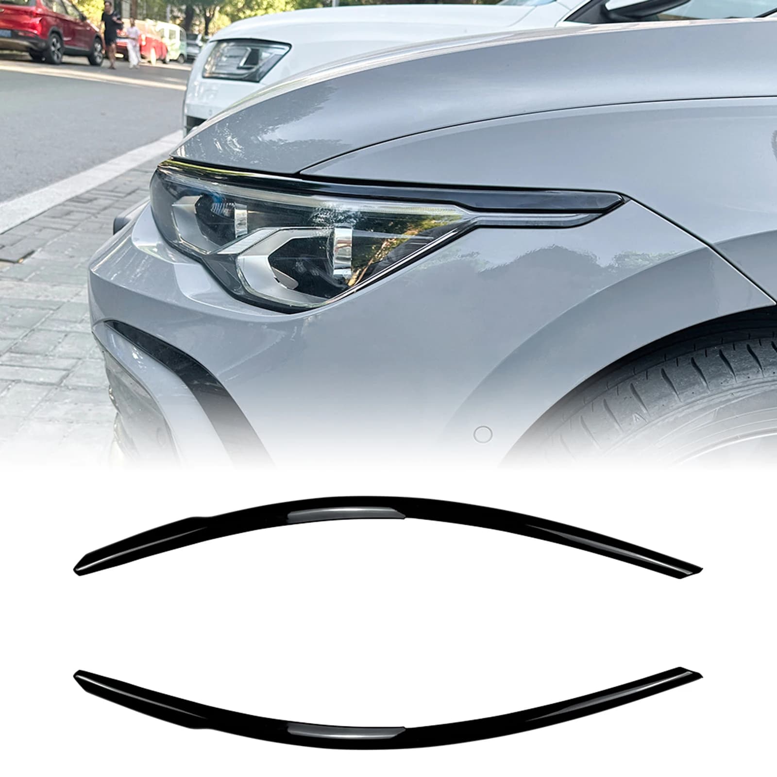 For Volkswagen Golf 8 Mk8 MK8.5 2020-2026 Headlight Eyebrow Trim Headlamp Eyelid