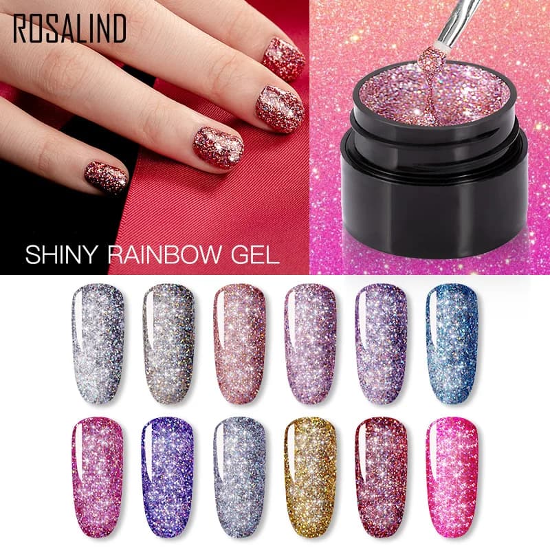 ROSALIND 5ml Super Flash Spider Gel per unghie Semi Permanente Spider Line Vernici gel lucide Luminoso Soak Off Smalto gel UV