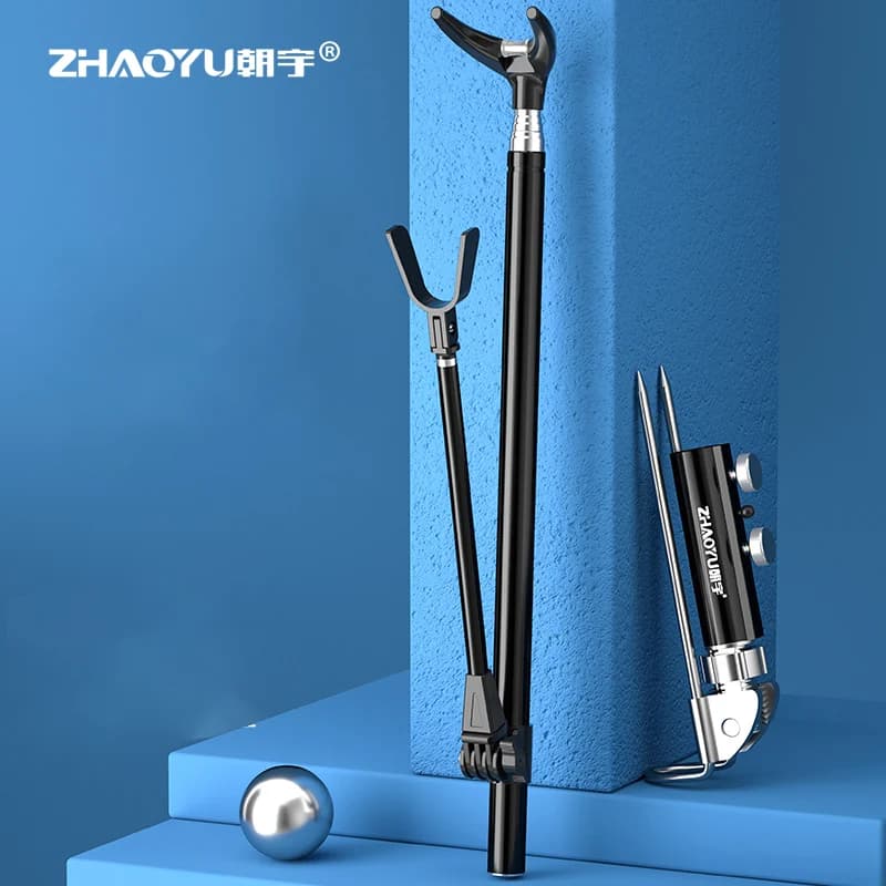 Telescopic Fishing Rod Rack Pole Adjustable Support 1.7m/2.1m/2.4m Anti-slip Stainless Steel Fishing Tool