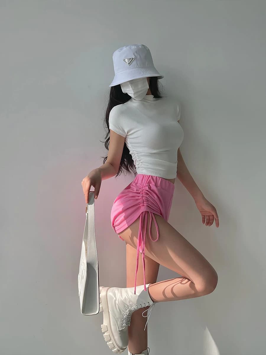 Shorts Sportivi Casual Sexy con Laccetti Laterali e Vita Alta Modellante per Ragazze Giovani, Pantaloncini Estivi alla Moda