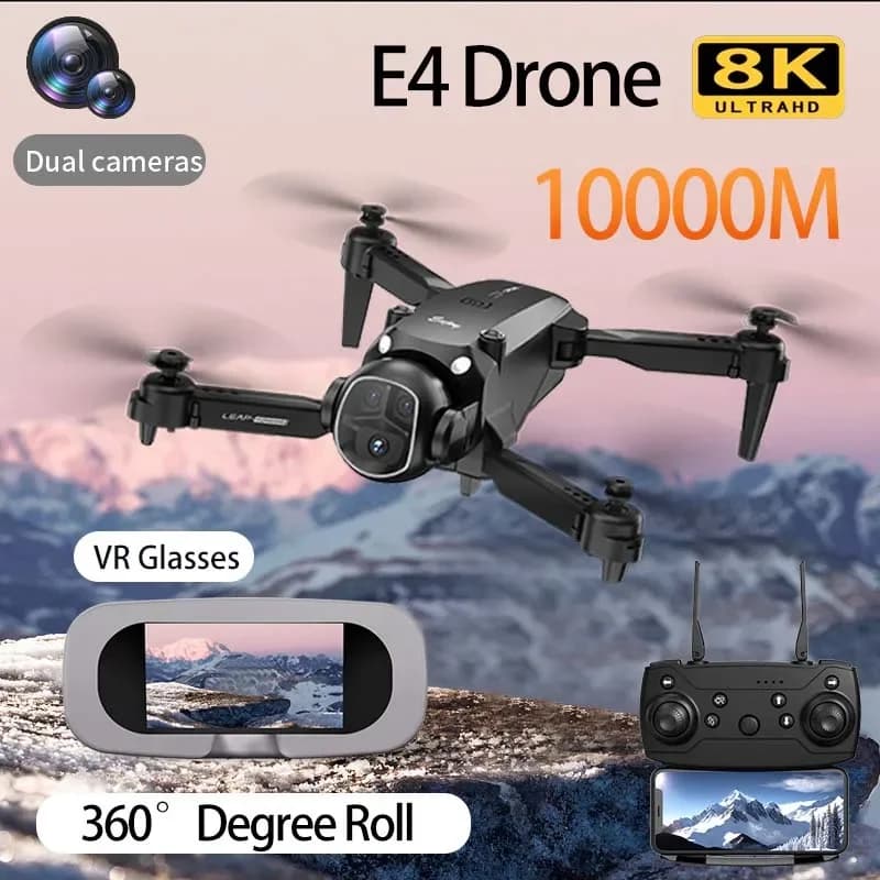 Drone professionale E4 8K grandangolare HD 1080P fotocamera WiFi FPV altezza tenere pieghevole RC Drone Quadrotor elicottero giocattoli per bambini