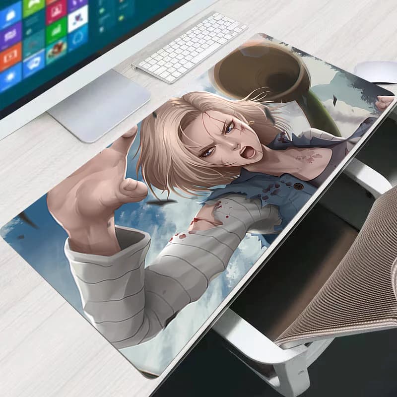 Tappetino per Mouse Kawaii DBZ Dragon Ball Android 18, Tappetino da Scrivania per Computer, Accessori da Gaming, Mousepad Grande