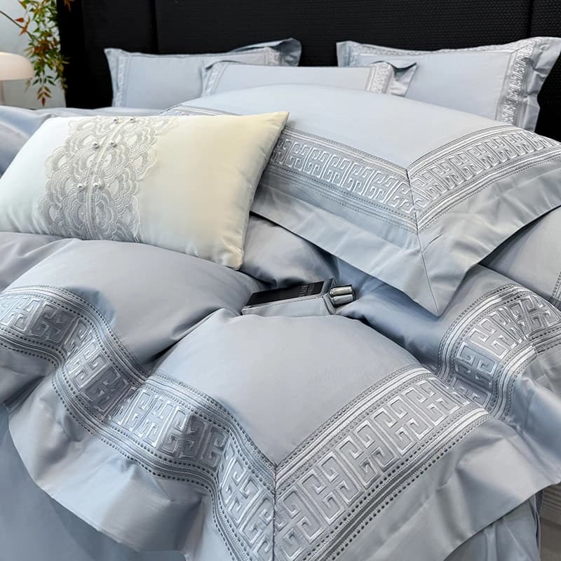 4 pezzi in puro cotone 100% set biancheria da letto stile hotel copripiumino di lusso 220X240 lenzuolo 200 pezzi federe in cotone a fibra lunga