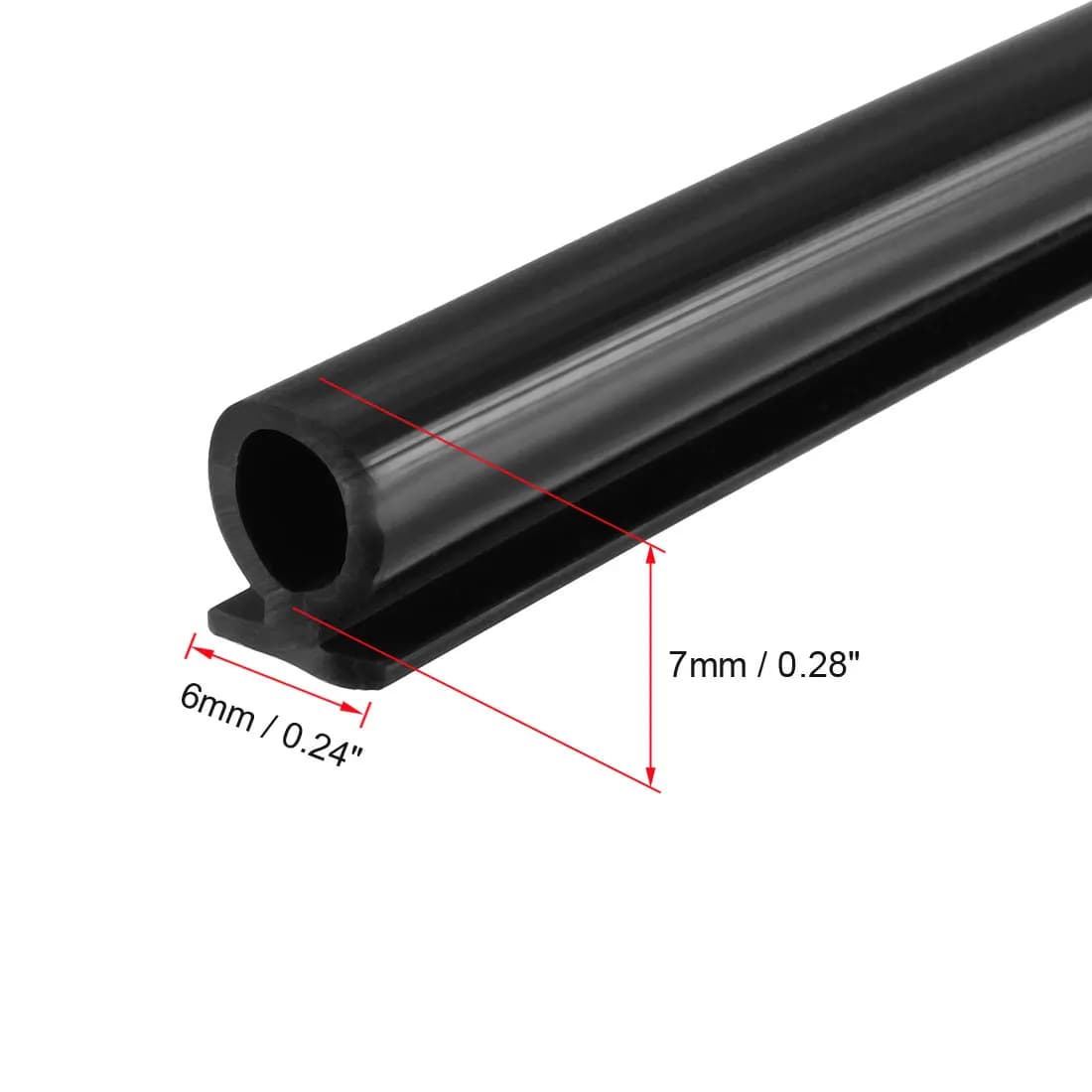 Uxcell Guarnizione a bulbo per finestra con montaggio a T-Slot, 1/3/5 metri, per bulbi da 6.5/7/9mm, compatibile con scanalature da 4/5/6mm, in silicone