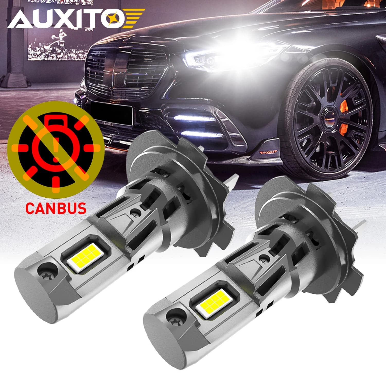 2 pezzi AUXITO M5S H7 LED Turbo lampadine per fari ad alta potenza 120W Super White Car Low Beam 12V CSP Canbus lampada Mini faretto 22000lm