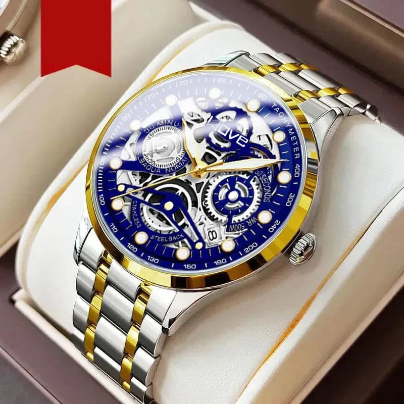 Orologio da uomo UTHAI Business Light Luxury High-end Brand Versatile orologio al quarzo moda maschile cavo in oro