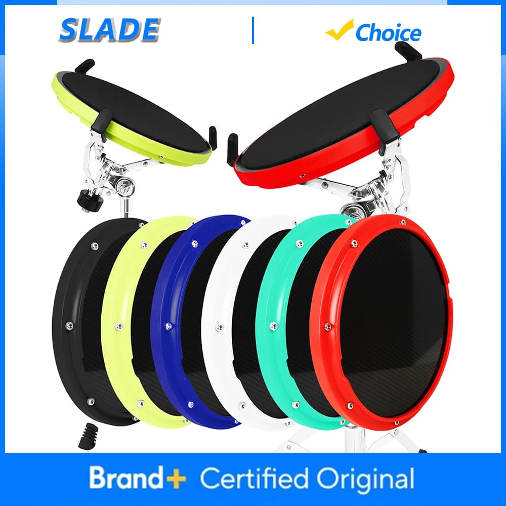 SLADE Pad per Pratica Batteria Silenzioso da 10 Pollici in Fibra di Carbonio, Pad per Pratica Tamburo Rullante, Accessori per Strumenti a Percussione
