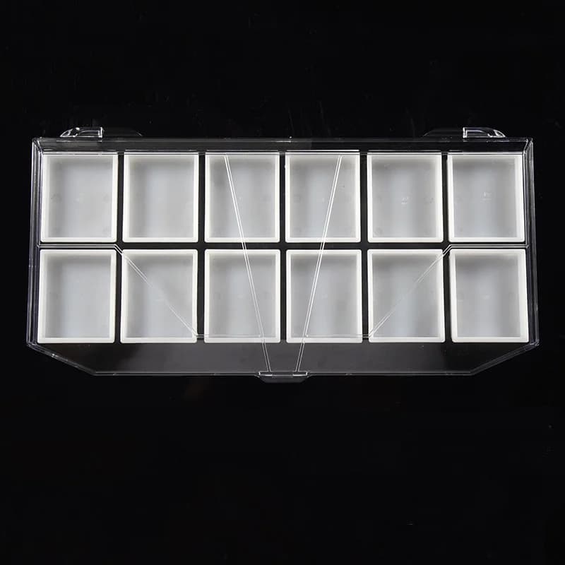Empty Watercolor Palette with 12 Pans Plastic Paint Box Watercolor Pigment DIY Travel Gouache Oil Painting Box