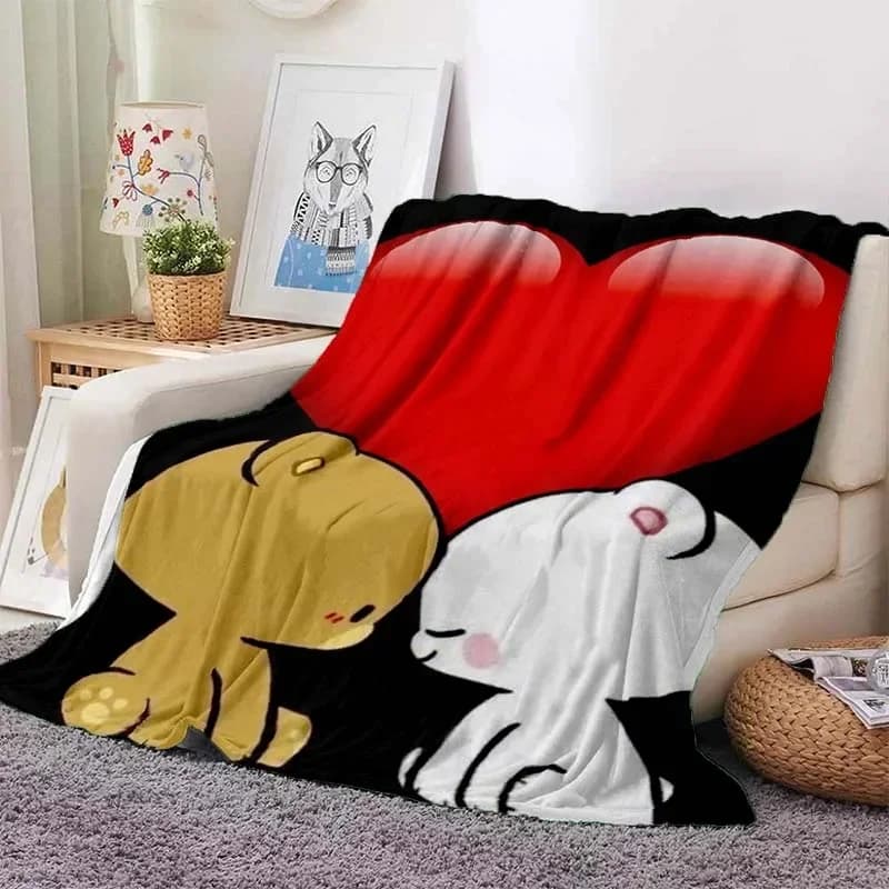 Cute Bubu e Dudu Series coperta Cartoon Print Kids Warm flanella morbida e confortevole coperta da viaggio per la casa coperta da letto regalo di compleanno