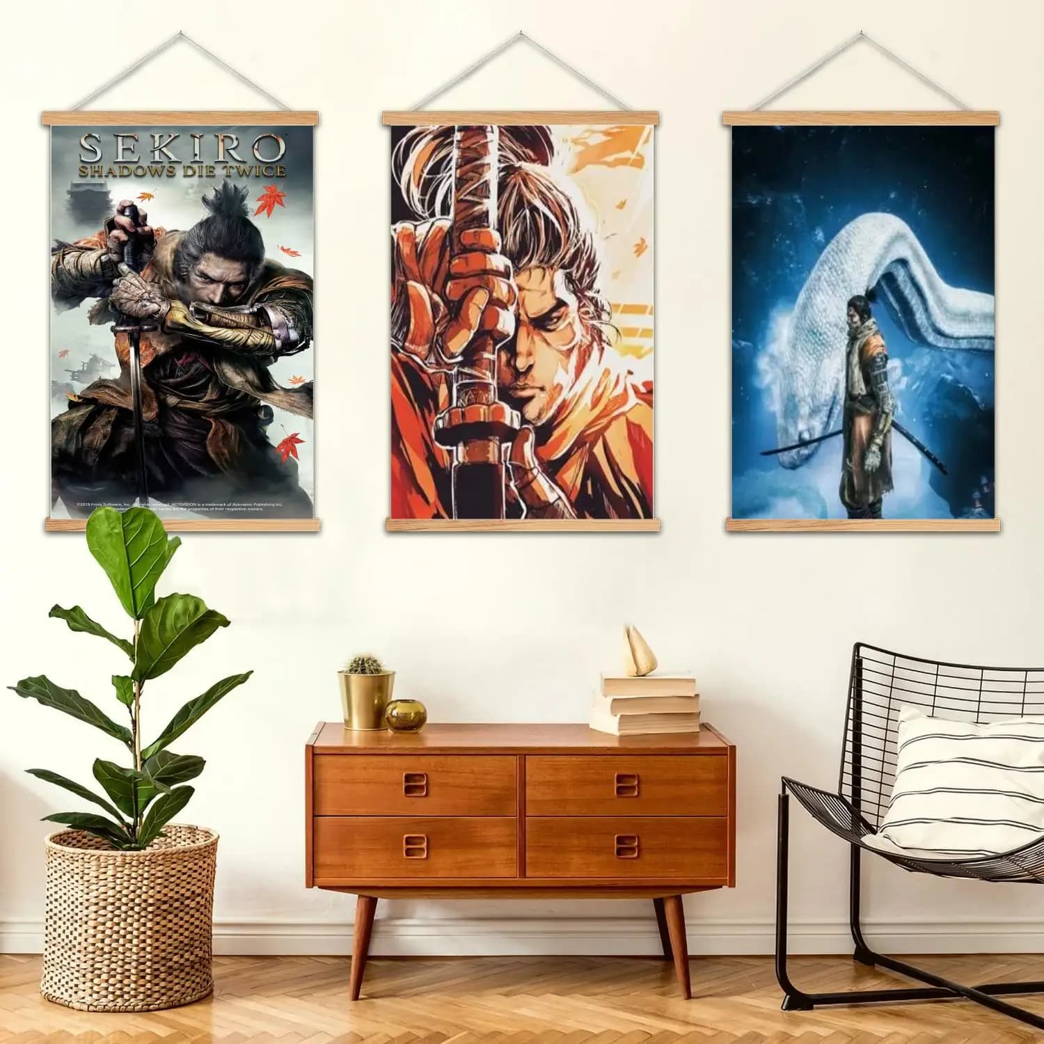 sekiro Pittura murale incorniciata Poster su tela e arte da parete, stampa di immagini, arredamento moderno per la camera da letto della famiglia, pittura decorativa