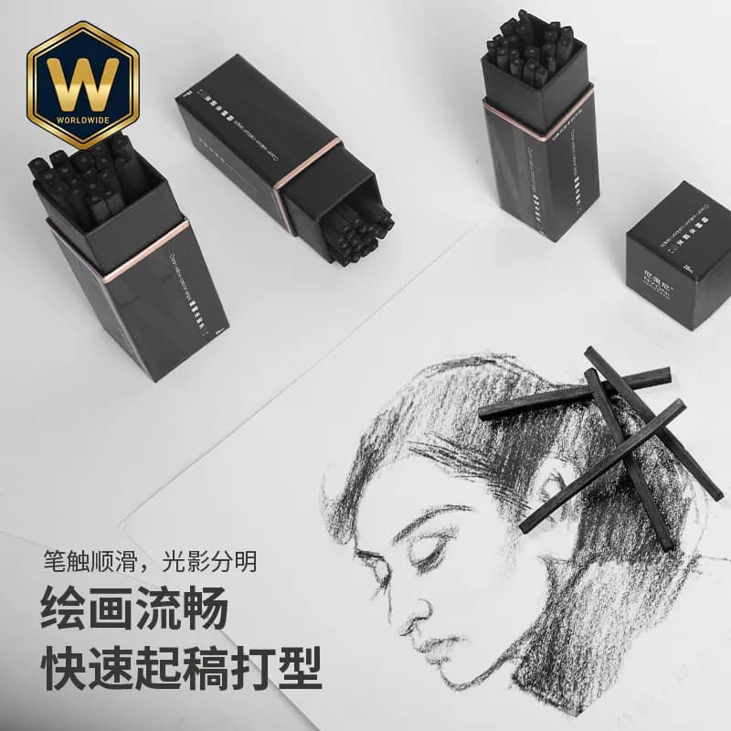 For Niubi Square Willow Charcoal Sticks, Soft Charcoal Pencils for Art, Sketching & Drawing Tools for Art Creation, Sketch