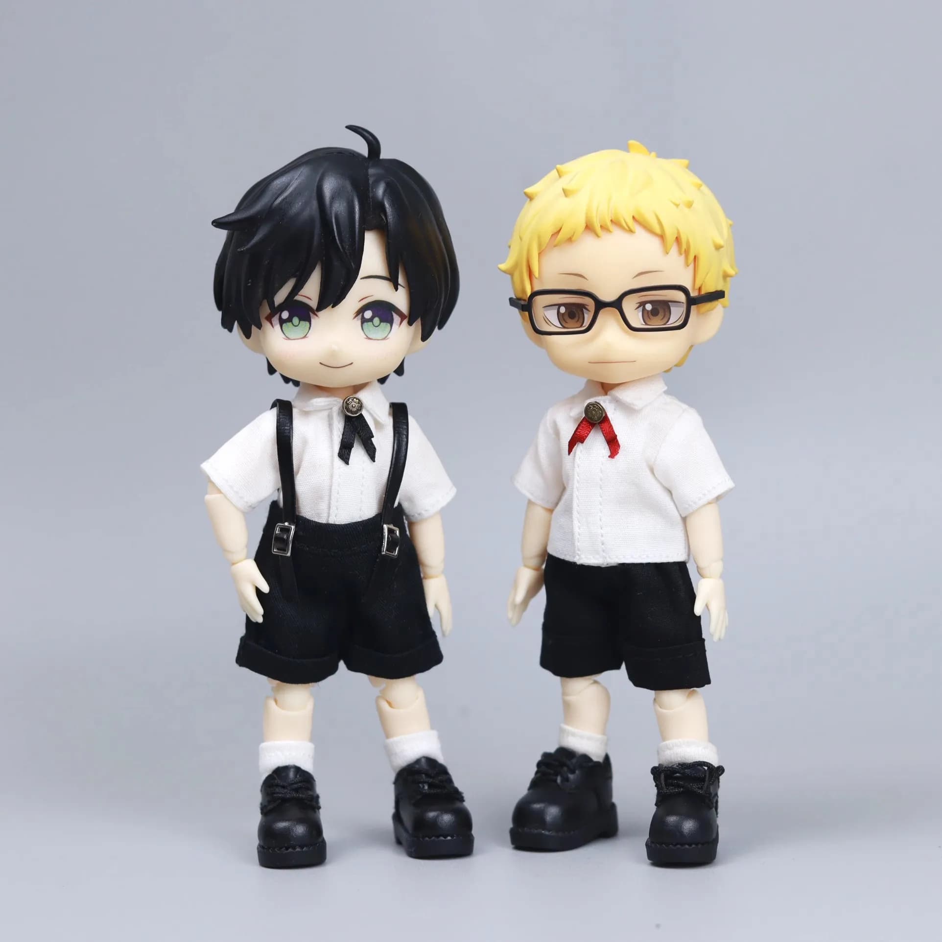 Little 1/12 12 Points OB11 Doll Clothes Fashion Ashi 3.0 Short Sleeved Tie Shirt Model Accessories P9 P10 Beiming Body In Stock
