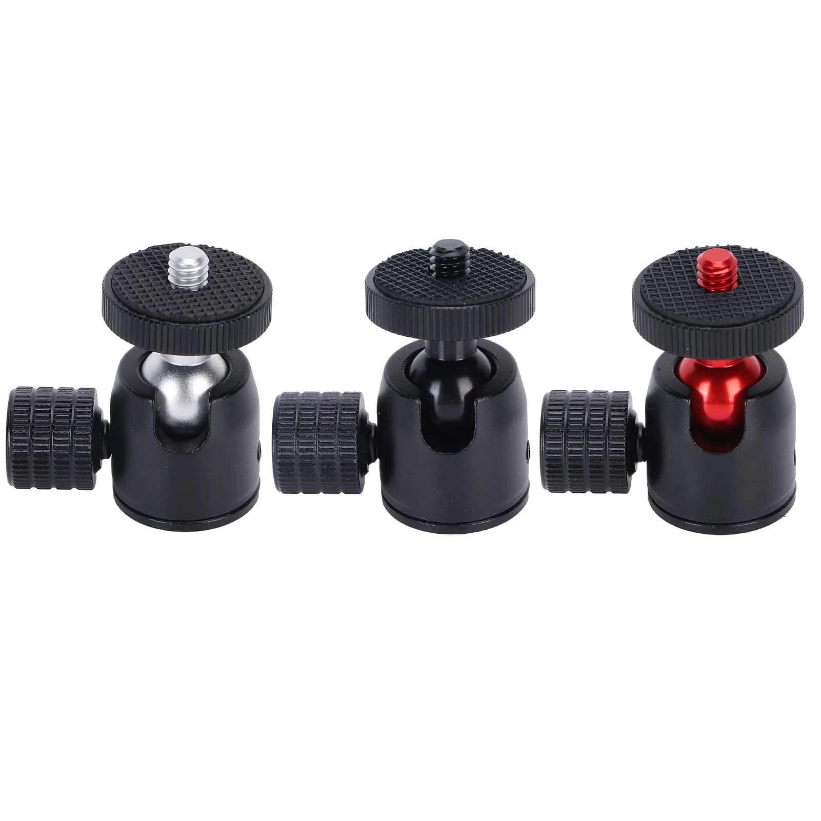 Mini Testa a Sfera per Treppiede, Mini Testa a Sfera con Foro per Vite da 1/4 di Pollice, Leggermente Piccola con Adattatore per Attacco Cold Shoe e Hot Shoe per Viaggi all'Aperto
