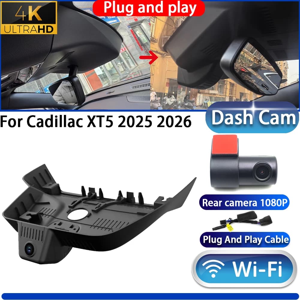 HighCity for Cadillac XT5 2025 2026 Dash Cam Camera DVR 4K 2160P UHD Night Vision Wifi Plug and Play Video Recorder