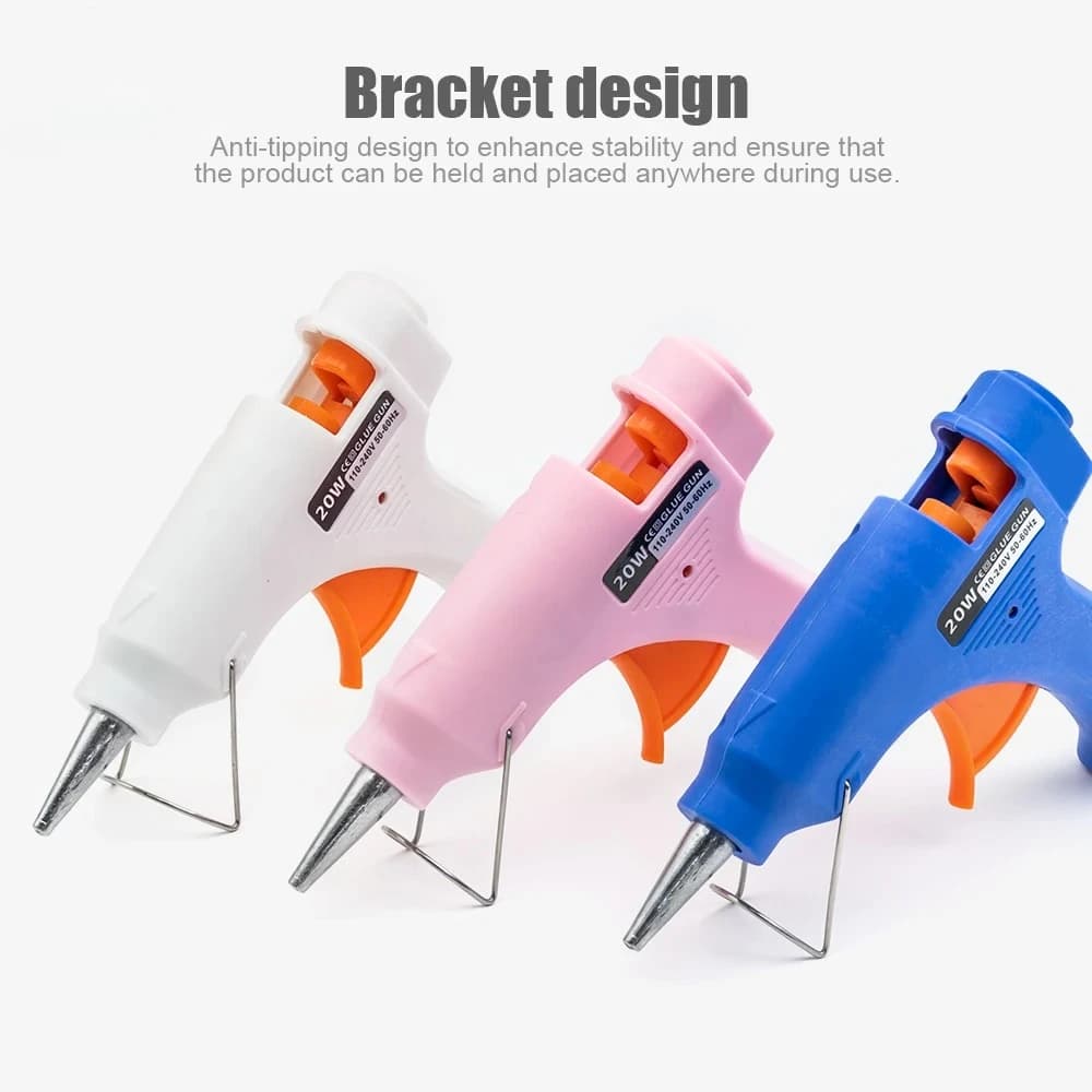 Pistola per colla a caldo da 20 W con interruttore per colla stick da 7 mm Mini adesivo industriale Pistola a caldo Pistola elettrica per temperatura di calore Strumento di riparazione