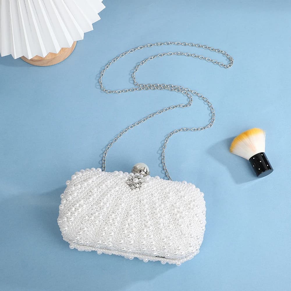 Nuova borsa da sera vintage con perle per pochette cheongsam con perline a mano per socialite, borsa per banchetti e abiti da sera per feste