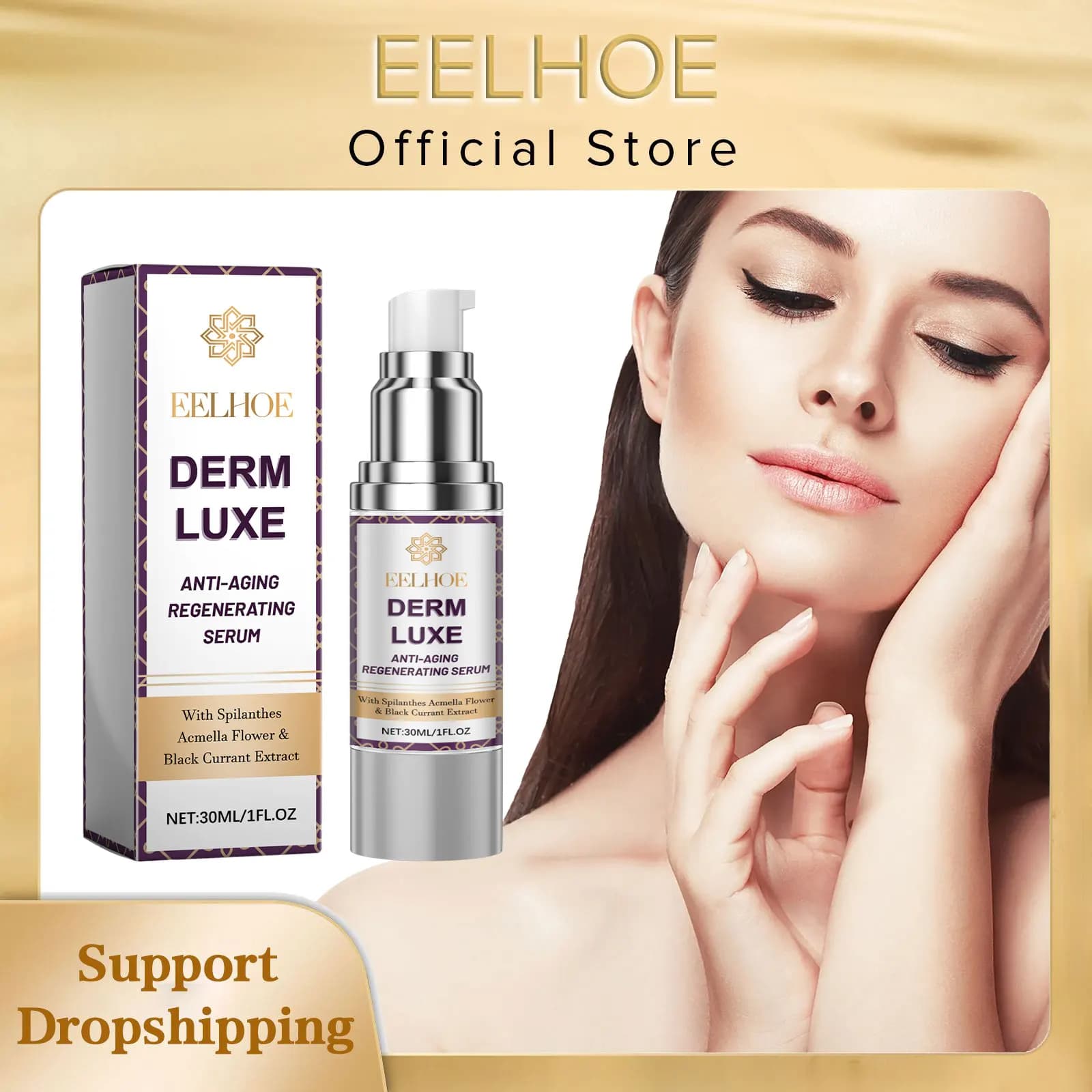 EELHOE Siero viso rassodante Migliora l'elastico per il viso Linee antietà e rimozione delle rughe Siero idratante per la pelle liscia del viso