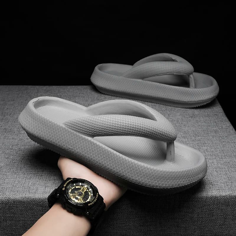 Men's Summer Fashion Anti-Slip Wear-Resistant Sandals Flip Flops Casual Sports Beach Shoes Comfortable Thick Bottom Rubber