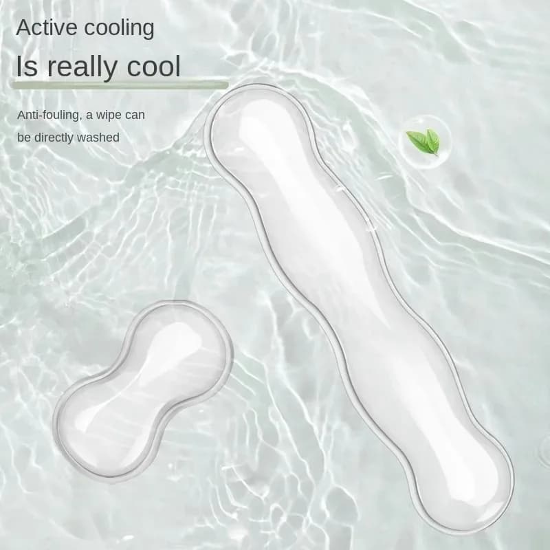 Tappetino ergonomico per mouse con poggiapolsi in silicone trasparente per tastiera, scrivania, ufficio, console di gioco, poggiapolsi morbido per mouse