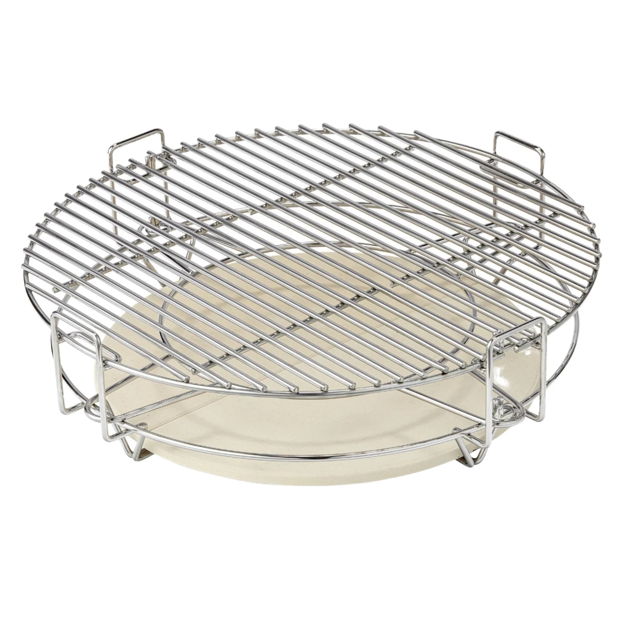 Sistema di Cottura Divide & Conquer, Accessorio BBQ Kamado, Pietra per Pizza, Set di Sistema di Cottura in Acciaio Inox Divide & Conquer a Carbone