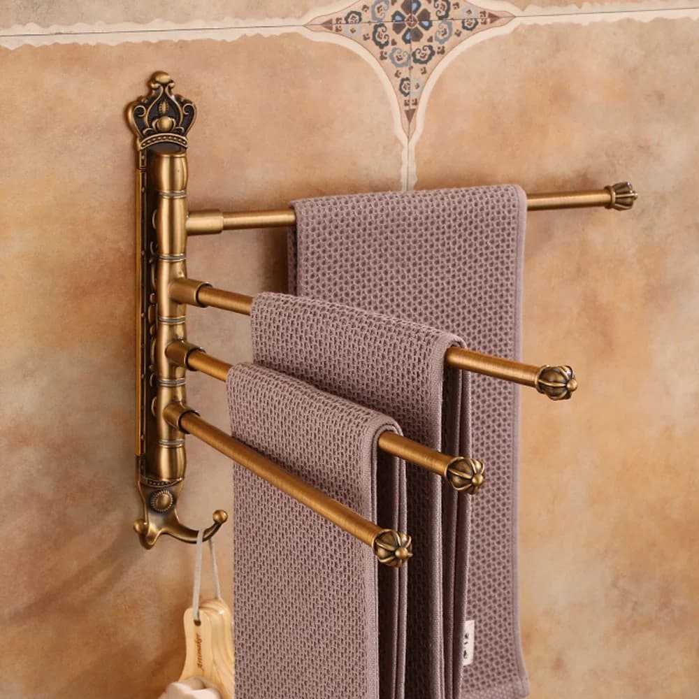 Accessori per il bagno Porta asciugamani Porta asciugamani da bagno mobile in bronzo antico Hardware per il bagno