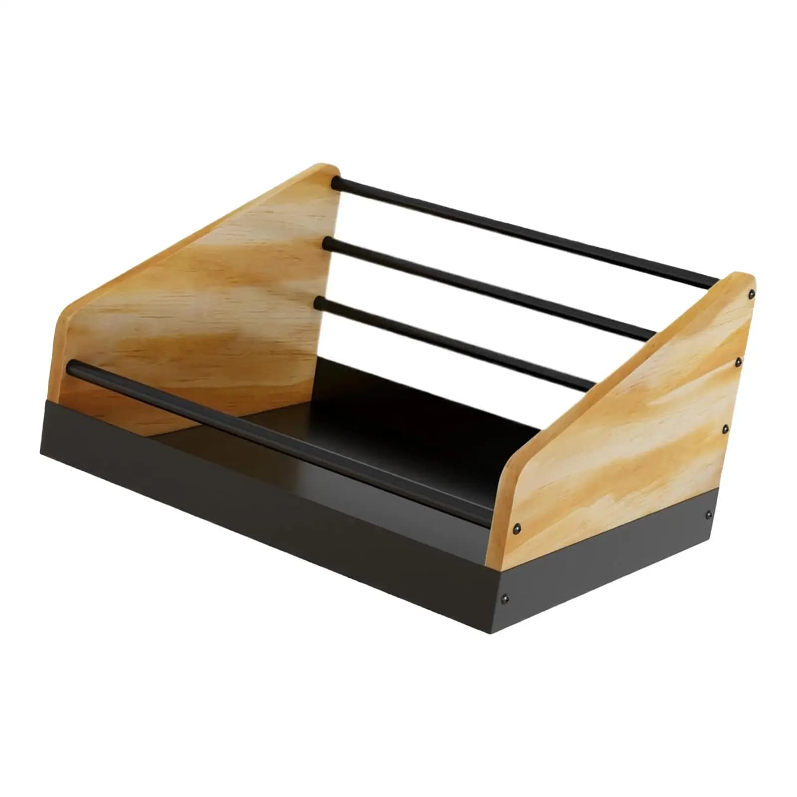 Wood Metal Vinyl Record Organizer Album Storage Rack Sturdy Display Shelf for Music Collection