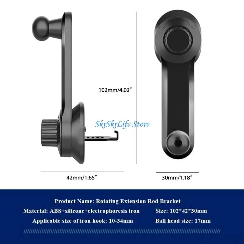 E65E Car Air Vent Mount Clip Adapter Universal 17mm Ball for Head Phone Holder Stand Clamp for Car Extension Support