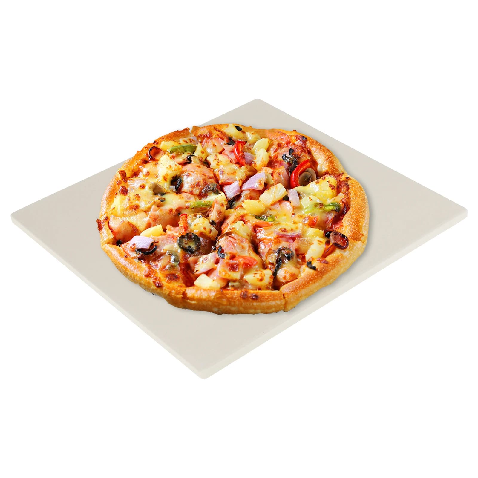Pietra per pizza quadrata da 12 pollici Resistente al calore Cordierite Pizza Pietra da forno Teglia per pane per forno Grigliare BBQ Biscotti Torte Pasticceria Pane