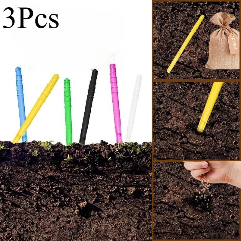 Dispenser di semi portatile da 3 pezzi, mini seminatrice manuale per la piantumazione in giardino, accessori essenziali per vasi da fiori e aiuole