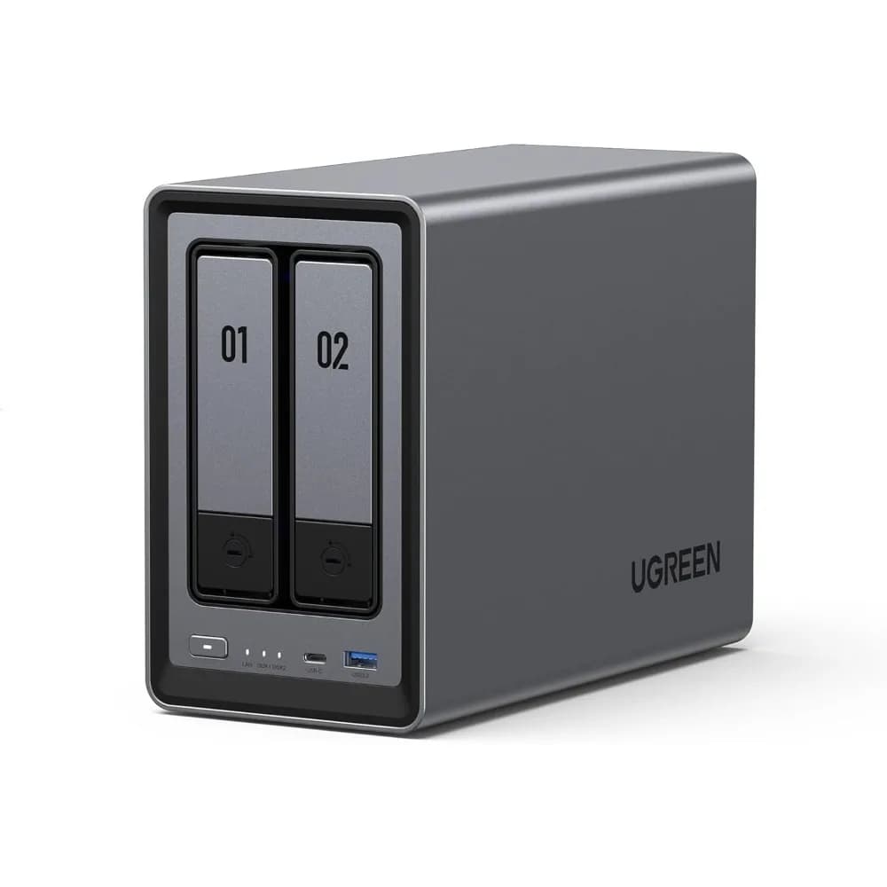 NAS Desktop a 2 Bay N100 Quad-Core 8GB DDR5, Archiviazione di Rete 2.5GbE per Media Domestici