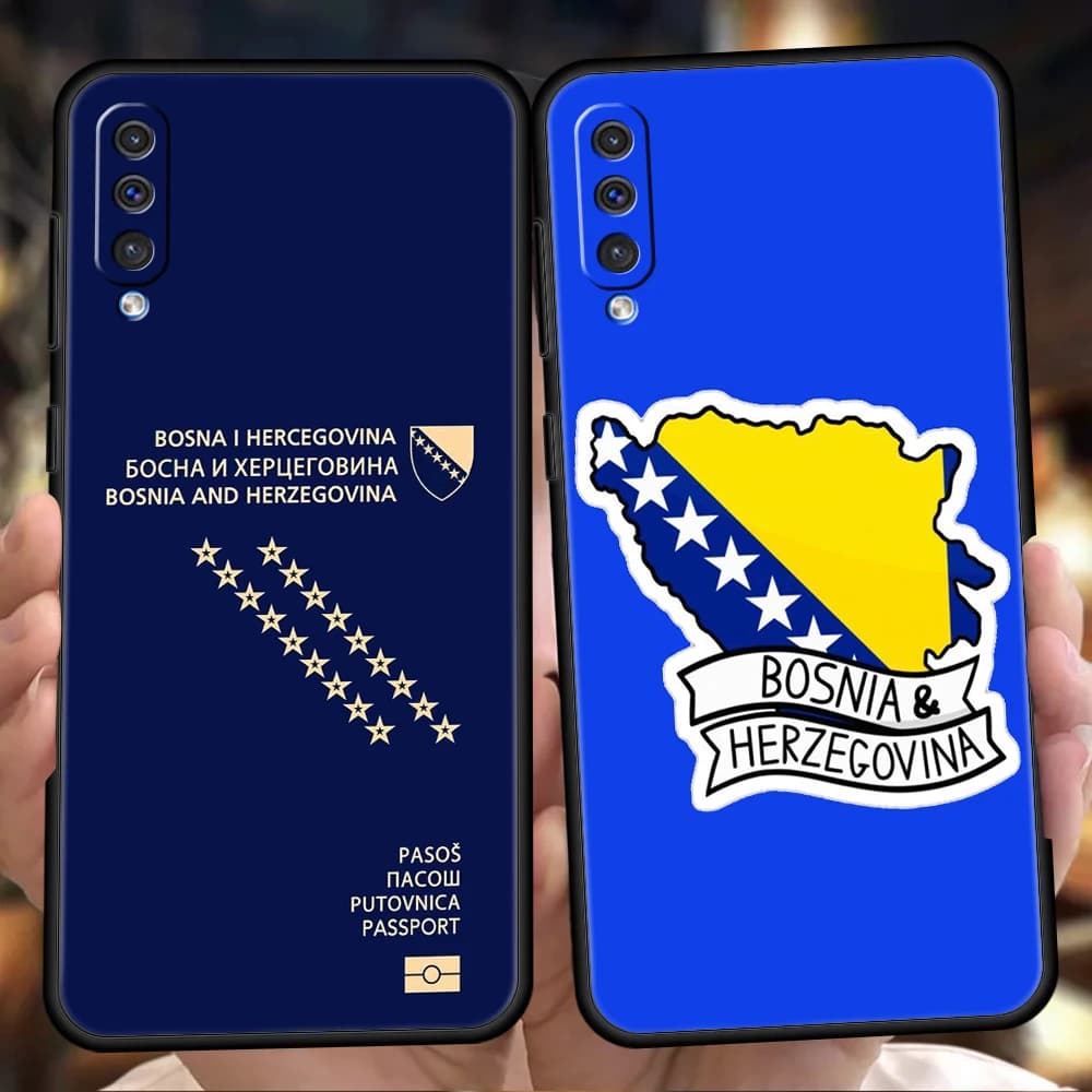 Bosnia and Herzegovina Passport Case For Samsung A56 A36 A26 A24 A16 A14 A32 A50 A70 A22 A40 A34 A54 A42 A52 A04s A06 5G Cover