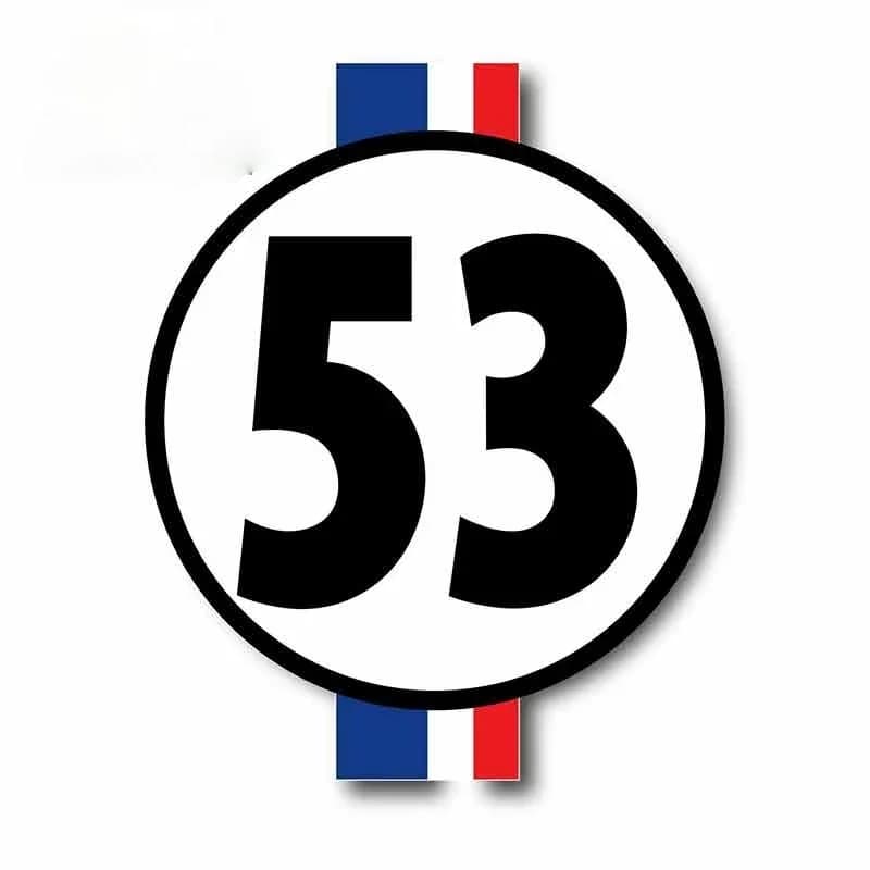 Car Stickers Herbie The Love Bug 53 vinyl decals accessories for motorcycle decal decoration waterproof scratches PVC,15CM
