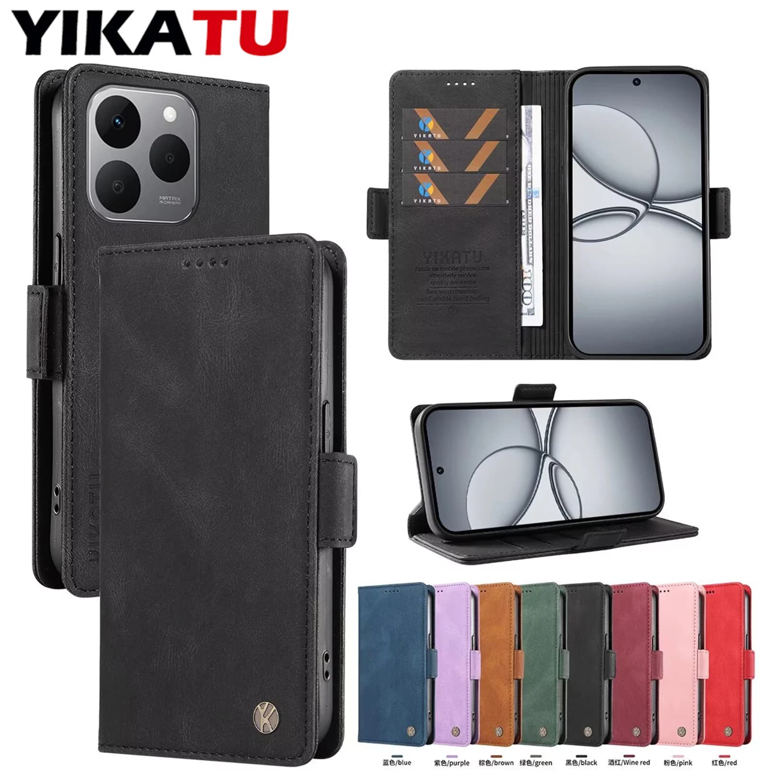 Custodia a Portafoglio per OPPO A55 A57 2022 A60 A58X A58 A57S A79 A78 A77 A76 A74 A73 A72 A95 A94 A93 A92S A80 A98 5G A97 A96 4G Funda