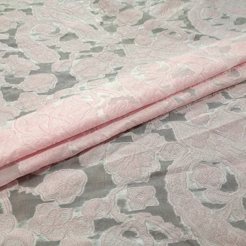 Jacquard Fabric Organza Cut Flower Craft Spring Summer Dress Embroidered Clothing Semi-transparent Thin Cloth By The Meter