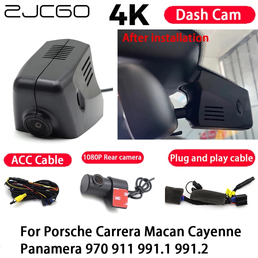 4K Plug and Play Dash Cam Video Camera Night Vision for Porsche Carrera Macan Cayenne Panamera 970 911 991.1 991.2