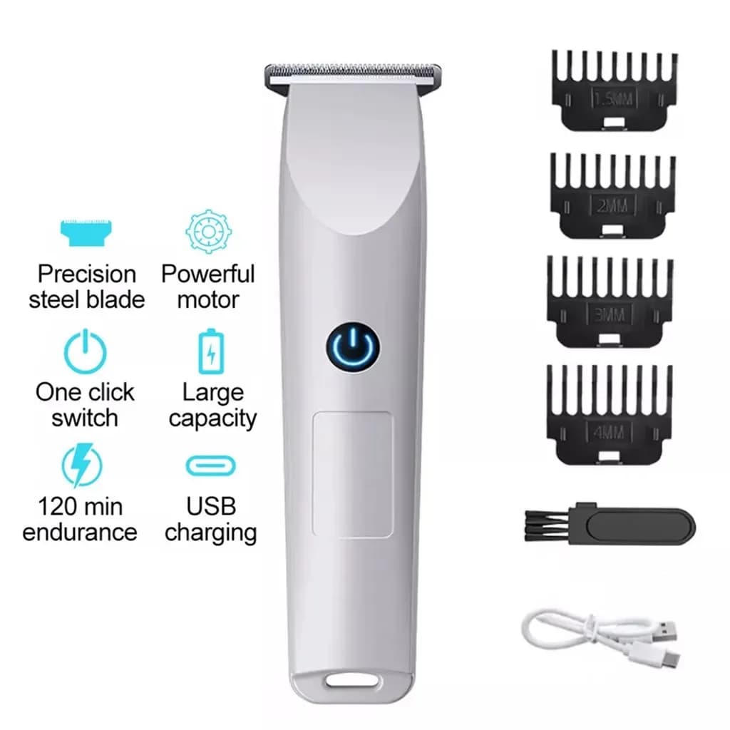 Men Pro Electric Hair Clippers Beard Trimmer Cutting Barber Shaving Machine White