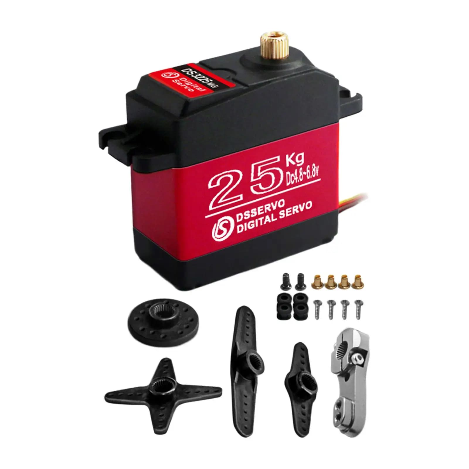 25kg RC Servo Digitale Brushless Metal Gear Servo Motori per Veicoli Crawler RC Robot 1/8 1/10 1/12 RC Auto Parti di Ricambio