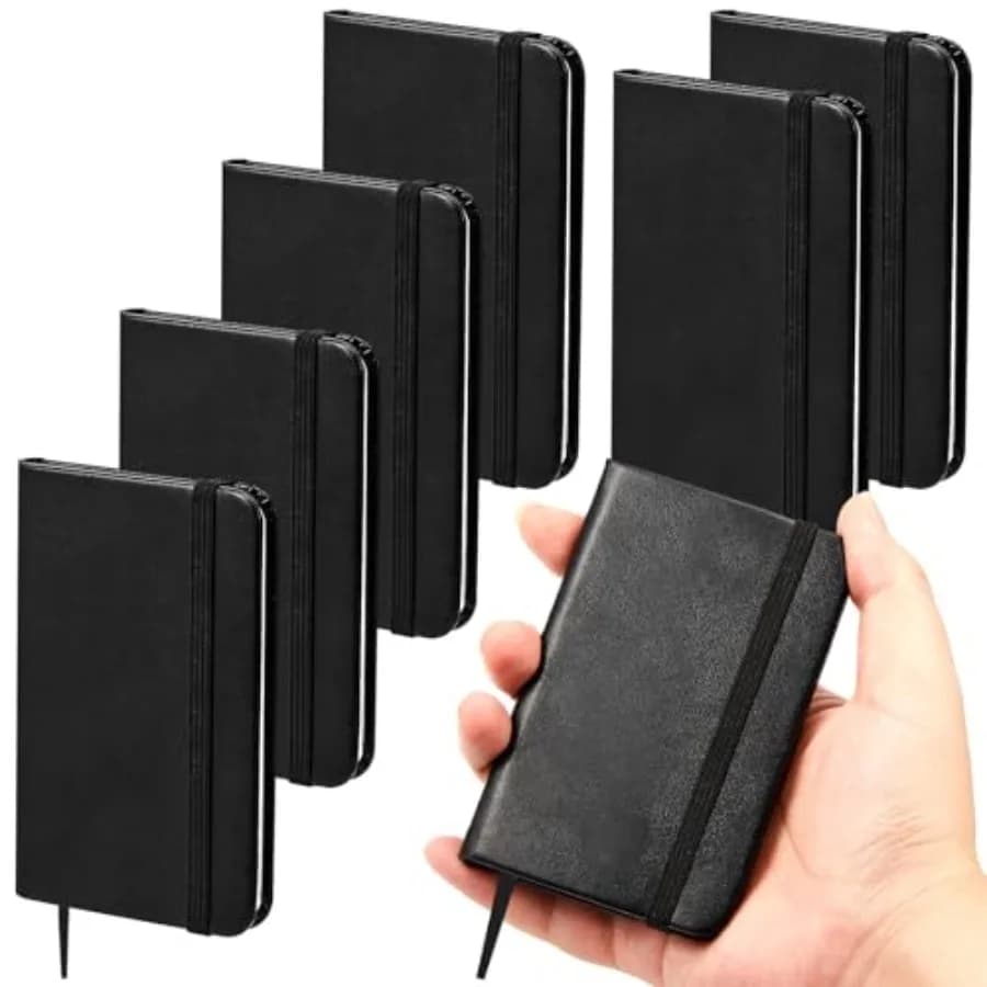 Pcs Mini Leather Pocket Notebook Bulk, 4 x.5 Inch Small Journal Note Book, 50 Sheets Hardcover Tiny Notepad Lined for Office Ho
