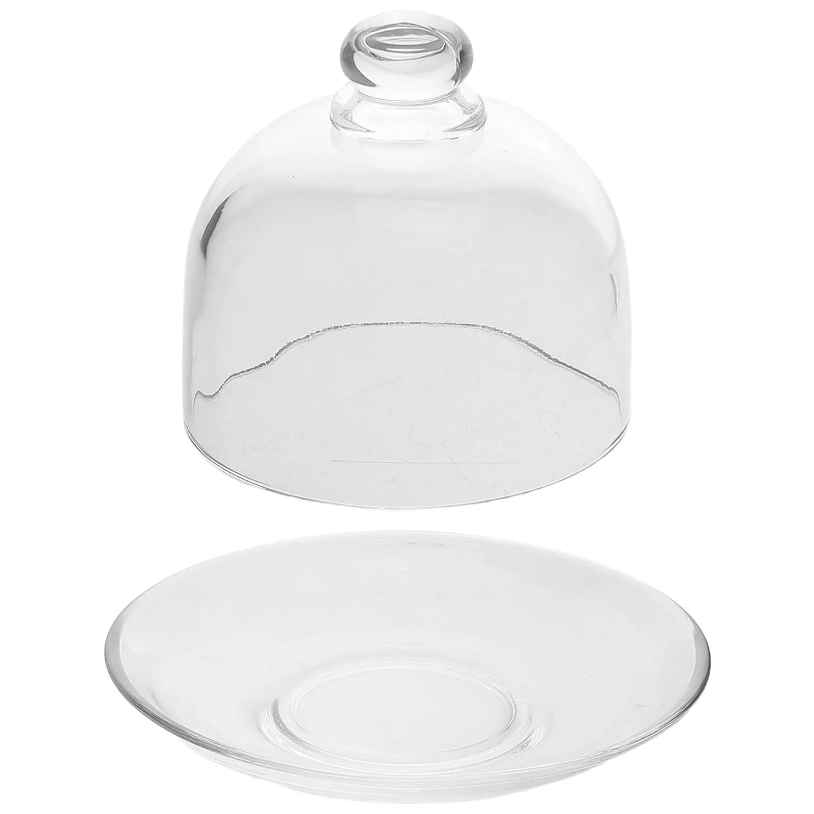 Elegant Transparent Glass Serving Platter High Footed with Dustproof Lid for Tea Parties Desserts Snacks Pastries Dried Fruits