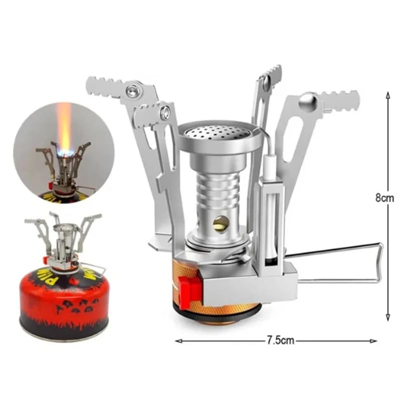 New Ultralight Portable Camping Stove, Stove with Adjustable Valve for Hiking, Mountaineering, Camping