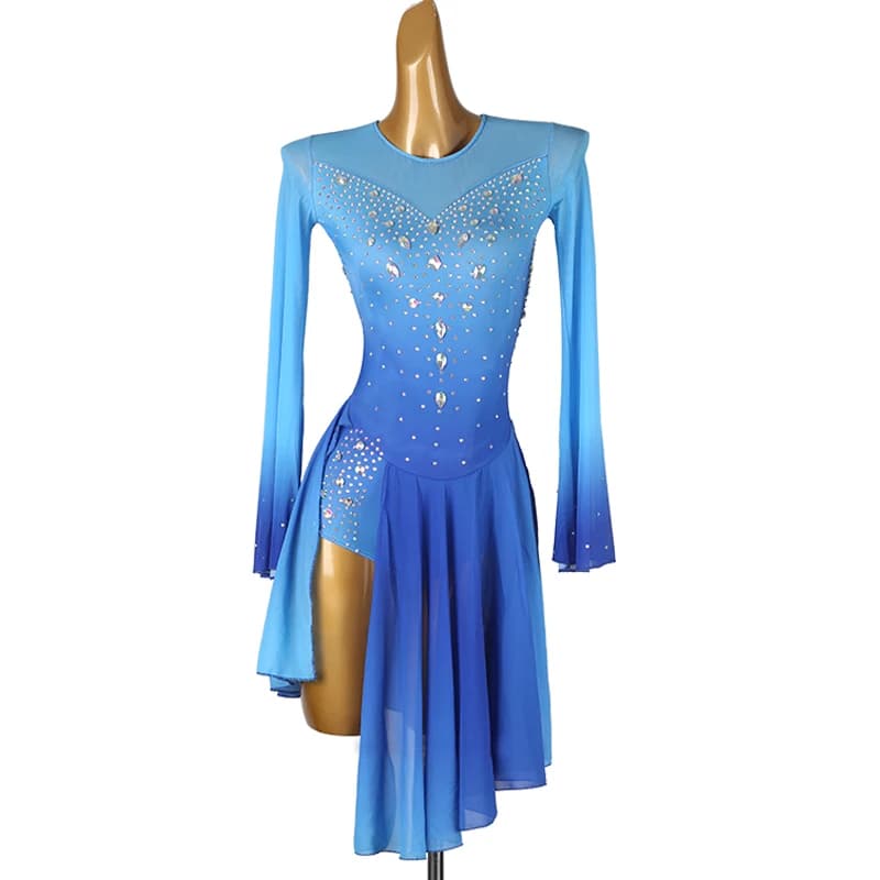 Abito da pattinaggio di figura viola Abito da pattinaggio su ghiaccio per ragazza da donna Costume da ginnastica strass di cristallo personalizzato 334