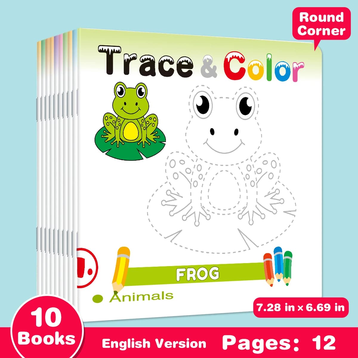 1 Set of 10 Handwritten Tracking Simple Drawing Coloring Books, Drawing Learning and DIY Color Coloring Gifts