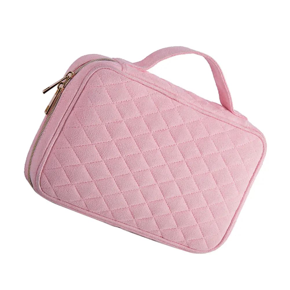 Elegant and Portable Pink Jewelry Bag, Travel Organizer for Rings, Earrings, Necklaces and Bracelets