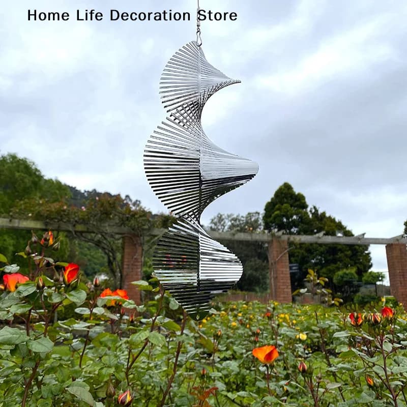 Large Wind Chimes Windmill Spinner Spiral Stainless Steel Wind Spinners for Garden Yard Decor Swivel Lawn Windchimes Ornaments